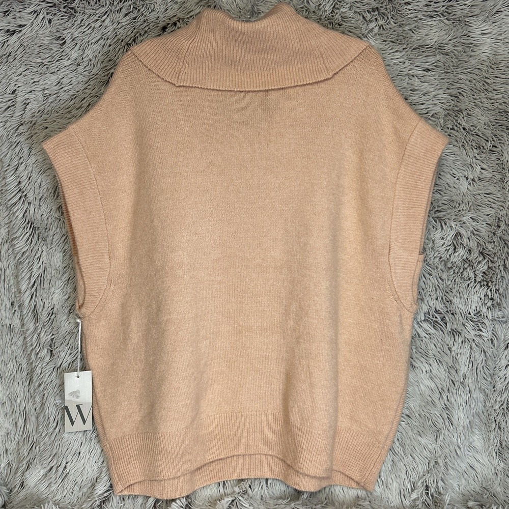 Worthington 2X Women's Pink Sand Cowl Chenille Dolman Sweater Oversize Stretch - Picture 5 of 7